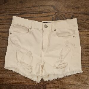 Express White Distressed Jean Shorts